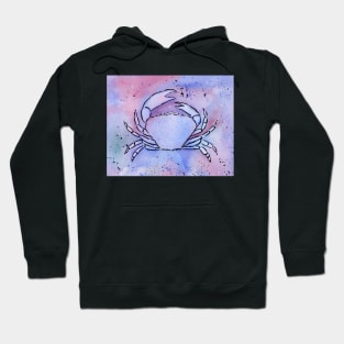 Crab Watercolor Mixed Media Art Hoodie